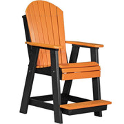 LuxCraft LuxCraft Recycled Plastic Adirondack Balcony Chair With Cup Holder Tangerine On Black Adirondack Chair PABCTB