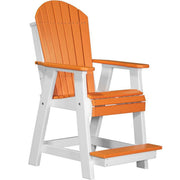 LuxCraft LuxCraft Recycled Plastic Adirondack Balcony Chair With Cup Holder Tangerine On White Adirondack Chair PABCTW