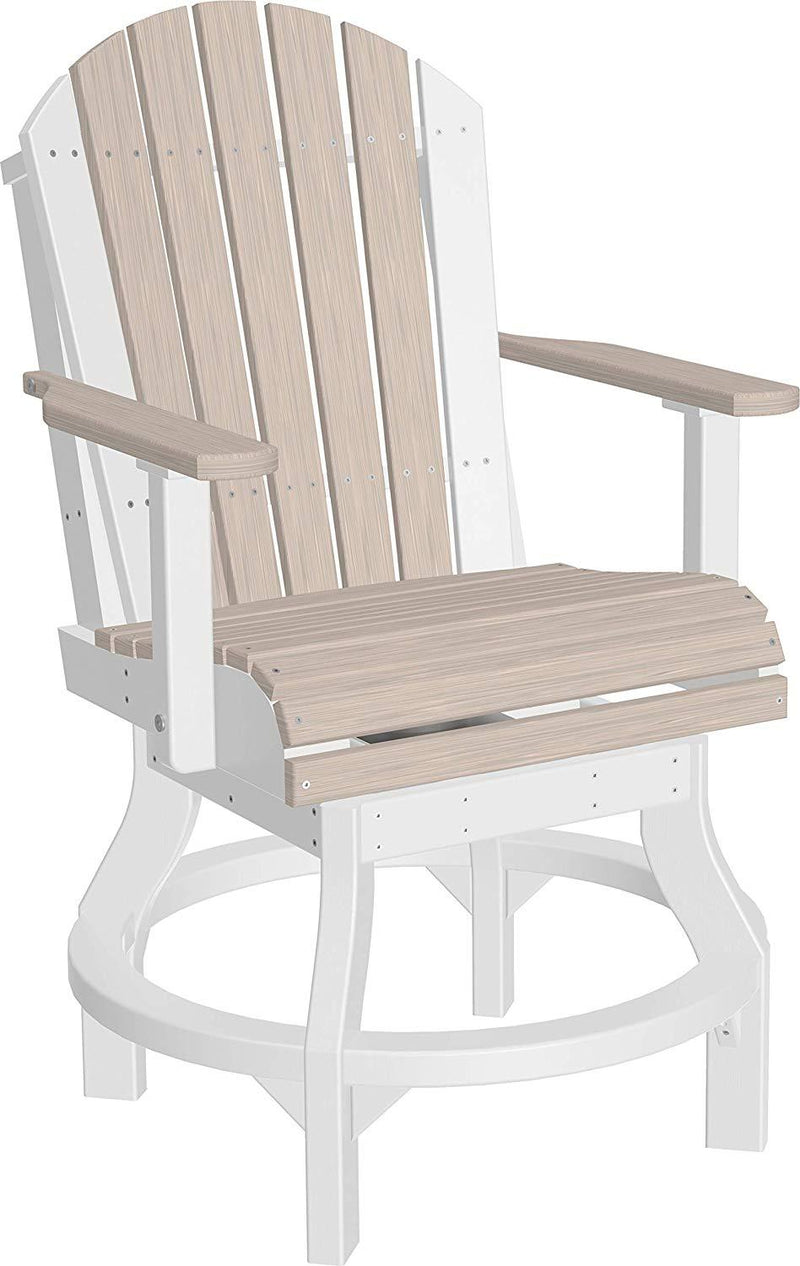 LuxCraft LuxCraft Recycled Plastic Adirondack Swivel Chair Birch On White / Counter Chair Adirondack Chair PASCCBBIW