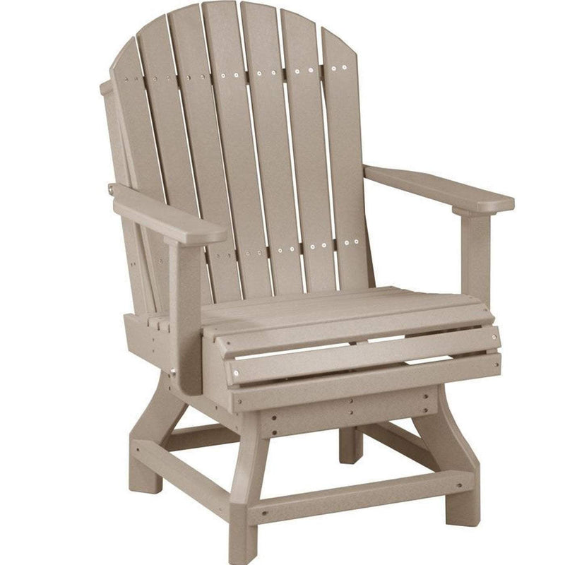 LuxCraft LuxCraft Recycled Plastic Adirondack Swivel Chair Weatherwood / Bar Chair Adirondack Chair PASCBWW