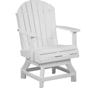 LuxCraft LuxCraft Recycled Plastic Adirondack Swivel Chair With Cup Holder White / Bar Chair Adirondack Chair PASCBW