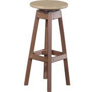 LuxCraft LuxCraft Recycled Plastic Bar Stool Weather Wood On Chestnut Brown Stool PBSWWCBR