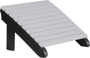 LuxCraft LuxCraft Recycled Plastic Deluxe Adirondack Footrest Dove Gray On Black Adirondack Deck Chair PDAFDGB