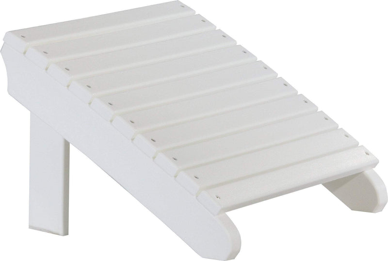 LuxCraft LuxCraft Recycled Plastic Deluxe Adirondack Footrest White Adirondack Deck Chair PDAFW