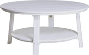 LuxCraft LuxCraft Recycled Plastic Deluxe Conversation Table With Cup Holder White Conversation Table PDCTW