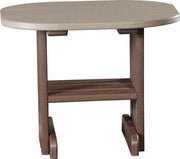 LuxCraft LuxCraft Recycled Plastic End Table With Cup Holder Weather Wood on Chestnut Brown Accessories PETWWCBR