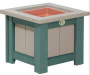 LuxCraft LuxCraft Recycled Plastic Square Planter With Cup Holder Weatherwood On Green / 15" Planter Box P155PWWG