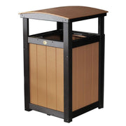 LuxCraft LuxCraft Recycled Plastic Trash Can With Cup Holder Cedar On Black Accessories PTCCB