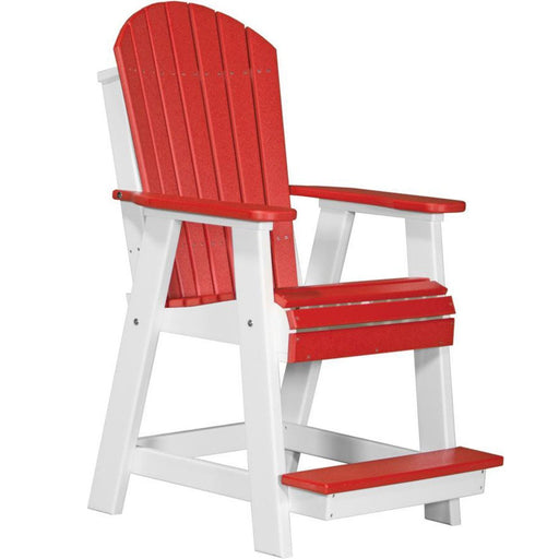 LuxCraft LuxCraft Red Recycled Plastic Adirondack Balcony Chair With Cup Holder Red On White Adirondack Chair PABCRW