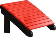 LuxCraft LuxCraft Red Recycled Plastic Deluxe Adirondack Footrest With Cup Holder Red On Black Adirondack Deck Chair PDAFRB