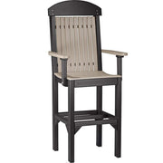 LuxCraft LuxCraft Weatherwood Recycled Plastic Captain Chair With Cup Holder Weatherwood On Black / Bar Chair Chair PCCBWWB