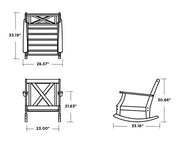 Polywood Polywood Black Braxton Deep Seating Rocking Chair Black / Grey Mist Rocking Chair 4501R-BL145980 190609134906