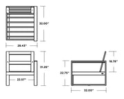 Polywood Polywood Black EDGE Modular Right Arm Chair Black / Grey Mist Arm Chair 4601R-BL145980 190609134432