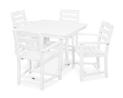 Polywood Polywood La Casa Cafe 5-Piece Farmhouse Trestle Arm Chair Dining Set White Dining Sets PWS437-1-WH 190609083617