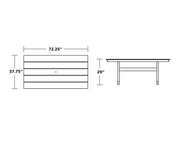 Polywood Polywood Mahogany Farmhouse Trestle 37" x 72" Dining Table Mahogany Dining Table PL83-T1L1MA 190609013522