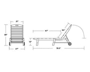 Polywood Polywood Nautical Chaise with Wheels Chaise Lounger
