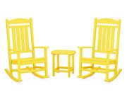 Polywood Polywood Presidential Rocker 3-Piece Set Lemon Rocking Chair PWS166-1-LE 190609038488