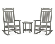 Polywood Polywood Presidential Rocker 3-Piece Set Slate Grey Rocking Chair PWS166-1-GY 190609038525