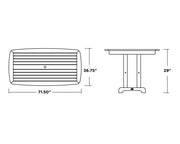 Polywood Polywood Teak Nautical 37" x 72" Dining Table Teak Dining Table NCT3772TE 845748042406