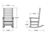 Polywood Polywood White Shaker Porch Rocking Chair White Rocking Chair R114WH 190609113000