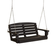 Wildridge Wildridge Classic 4 ft. Recycled Plastic Classic Porch Swing Black Poly Porch Swing LCC-202-B