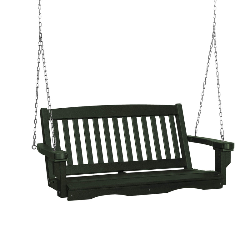 Wildridge Wildridge Classic 4 ft. Recycled Plastic Mission Porch Swing Turf Green Poly Porch Swing LCC-205-TG